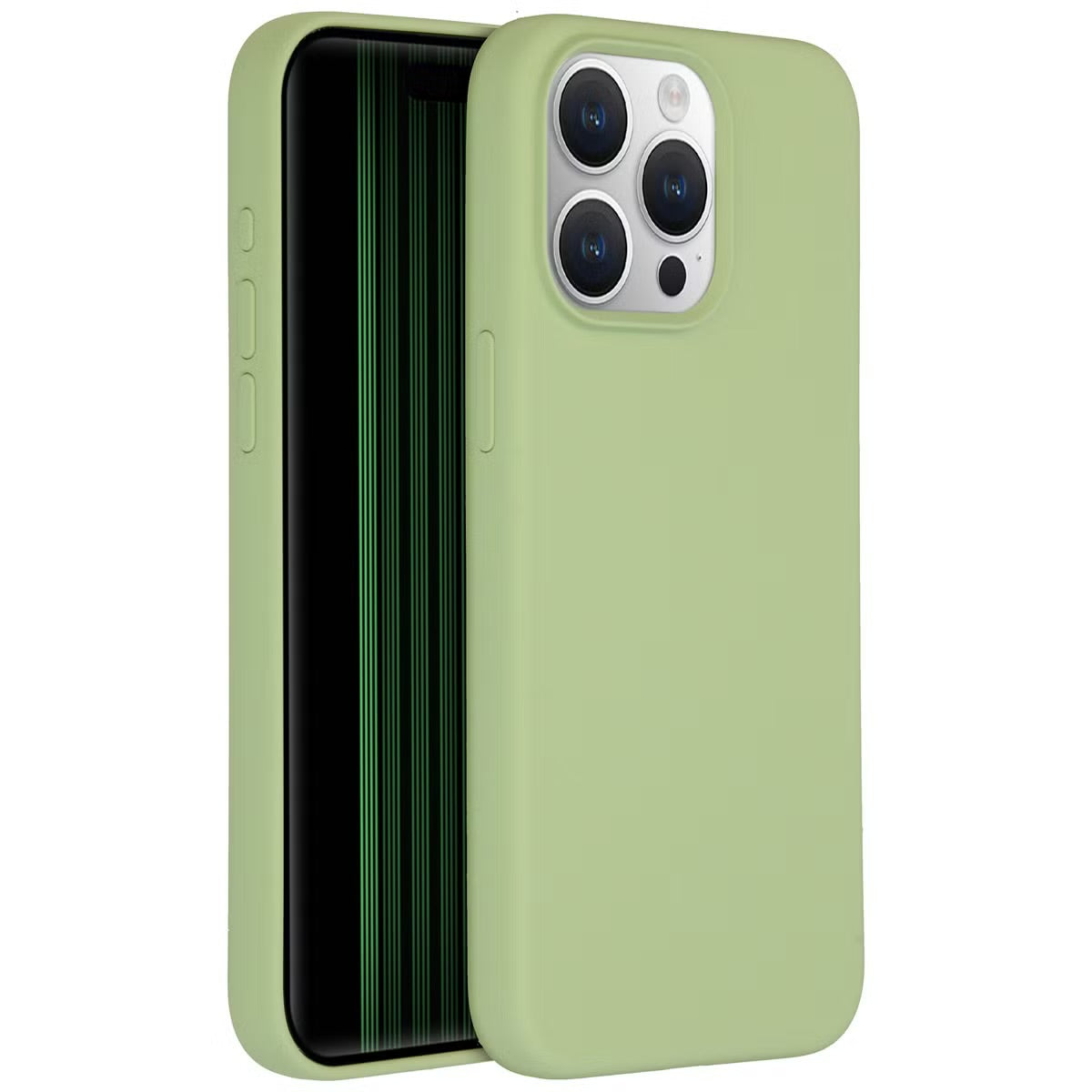 Accezz Liquid Silicone Backcover met MagSafe voor de Apple iPhone 15 Pro Max - Groen
