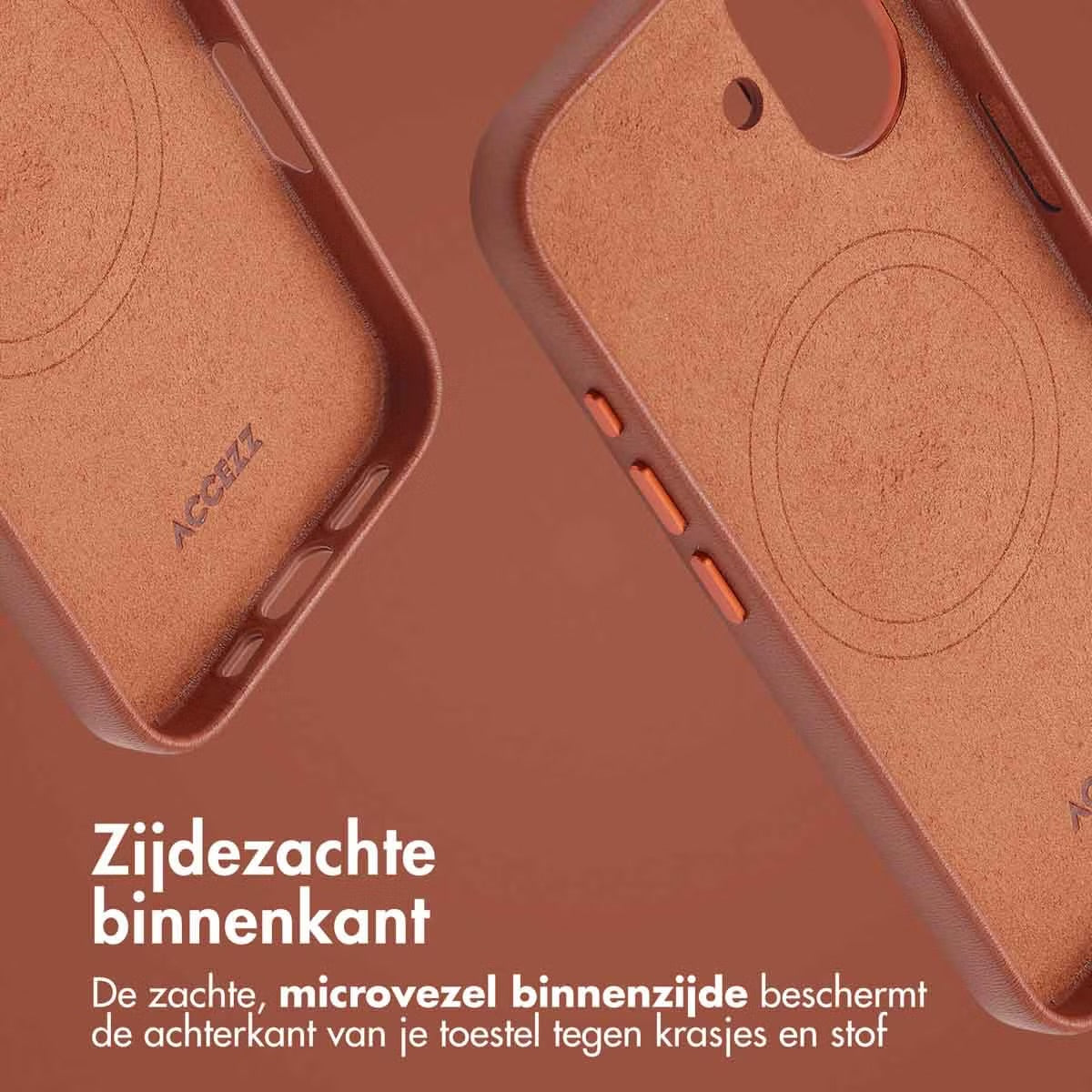 Accezz MagSafe Leather Backcover voor de Apple iPhone 16 - Sienna Brown