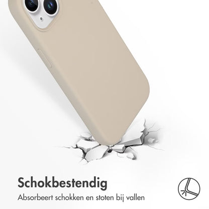 Accezz Liquid Silicone Backcover met MagSafe voor de Apple iPhone 15 - Stone
