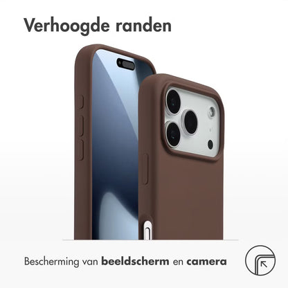 Accezz Liquid Silicone Backcover met MagSafe voor de Apple iPhone 17 Pro - New Tea Brown