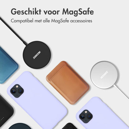 Accezz Liquid Silicone Backcover met MagSafe voor de Apple iPhone 16 - Paars