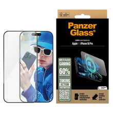 PanzerGlass Screenprotector Aluminium Frame Ultra Wide Fit met applicator voor de Apple iPhone 16 Pro