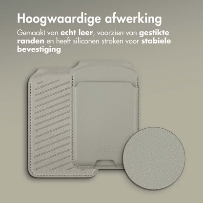 Accezz Leren Wallet met standaard voor MagSafe - Light Grey