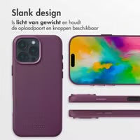 Accezz MagSafe Leather Backcover voor de Apple iPhone 16 Pro Max - Heath Purple