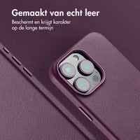 Accezz MagSafe Leather Backcover voor de Apple iPhone 16 Pro Max - Heath Purple