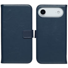 Selencia Echt Leren Bookcase voor de Apple iPhone Air - Blauw