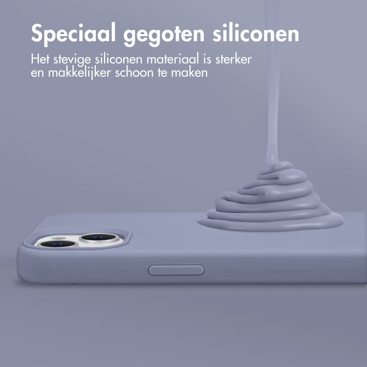 Accezz Liquid Silicone Backcover voor de Apple iPhone 15 - Lavender Grey