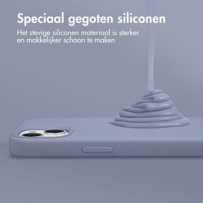 Accezz Liquid Silicone Backcover voor de Apple iPhone 15 - Lavender Grey