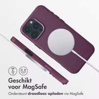 Accezz MagSafe Leather Backcover voor de Apple iPhone 16 Pro Max - Heath Purple