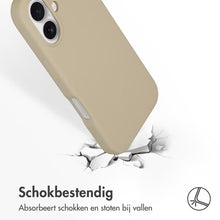 Accezz Liquid Silicone Backcover met MagSafe voor de Apple iPhone 16 - Stone