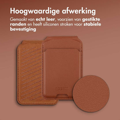 Accezz Leren Wallet met standaard voor MagSafe - Sienna Brown