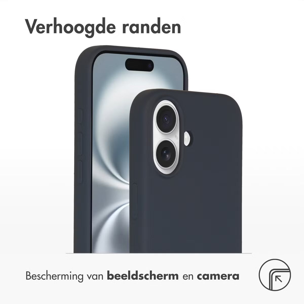 Accezz Liquid Silicone Backcover met MagSafe voor de Apple iPhone 16 - Donkerblauw