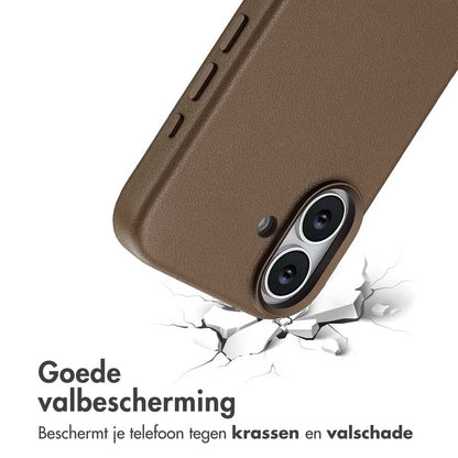 Accezz MagSafe Leather Backcover voor de Apple iPhone 17 - Coffee