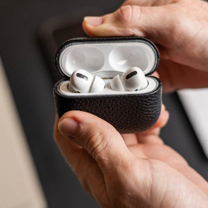 Accezz Echt Leren Case voor de Apple AirPods 1 / 2 - Zwart