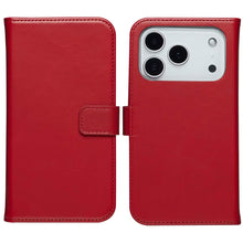 Selencia Echt Leren Bookcase voor de Apple iPhone 17 Pro - Rood