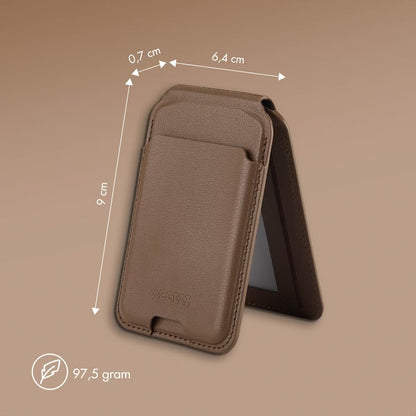 Accezz Leren Wallet met standaard voor MagSafe - Coffee Brown