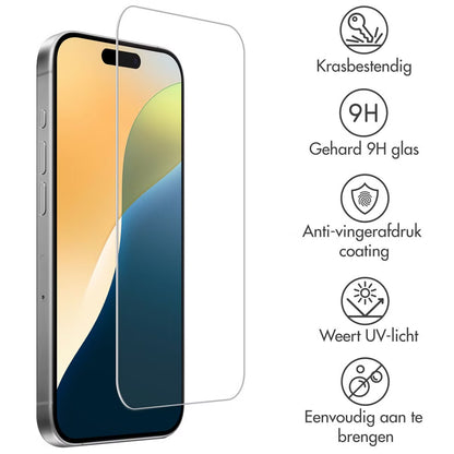 Accezz Gehard Glas Screenprotector voor de Apple iPhone 16 Pro