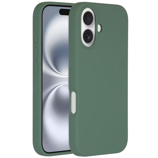 Accezz Liquid Silicone Backcover met MagSafe voor de Apple iPhone 16 - Donkergroen
