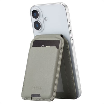 Accezz Leren Wallet met standaard voor MagSafe - Light Grey