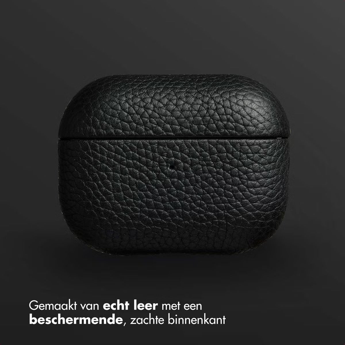 Accezz Echt Leren Case voor de Apple AirPods Pro 2 - Zwart