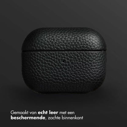 Accezz Echt Leren Case voor de Apple AirPods Pro 2 - Zwart
