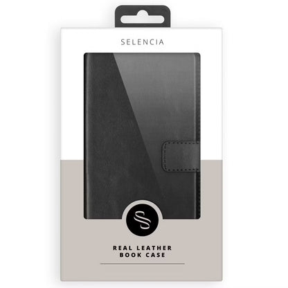 Selencia Echt Leren Bookcase voor de Apple iPhone Air - Zwart