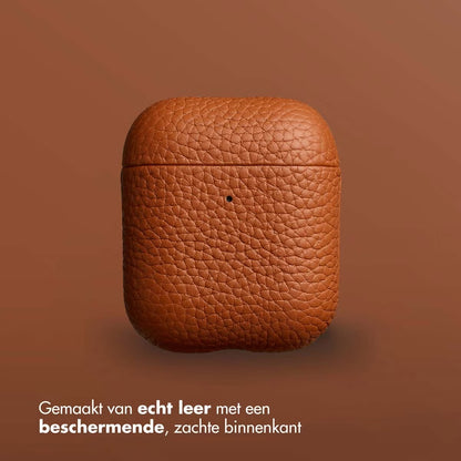 Accezz Echt Leren Case voor de Apple AirPods 1 / 2 - Cognac