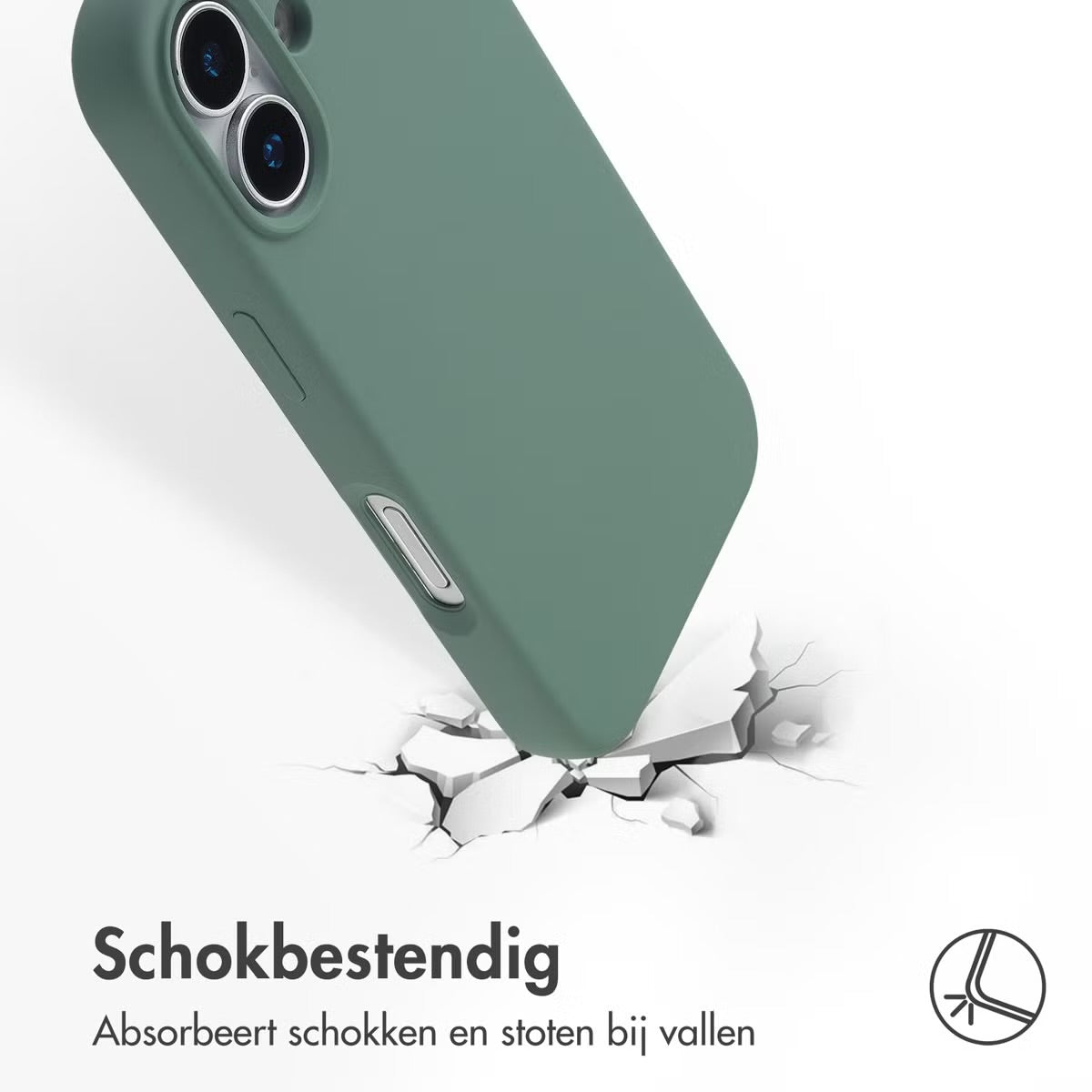 Accezz Liquid Silicone Backcover met MagSafe voor de Apple iPhone 17 - Donkergroen
