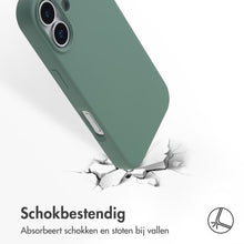 Accezz Liquid Silicone Backcover met MagSafe voor de Apple iPhone 17 - Donkergroen
