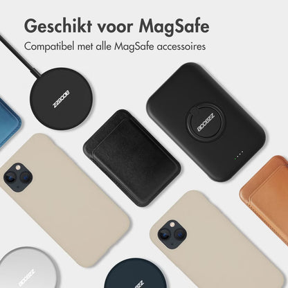 Accezz Liquid Silicone Backcover met MagSafe voor de Apple iPhone 15 Pro Max - Stone