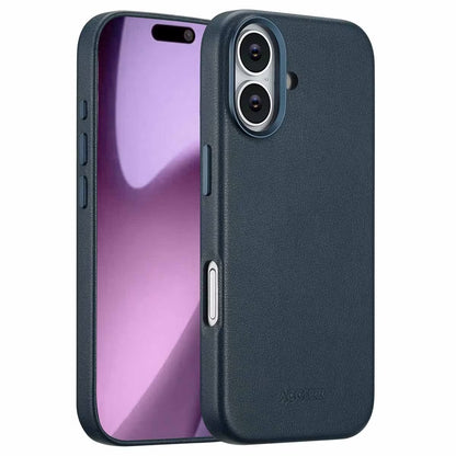 Accezz MagSafe Leather Backcover voor de Apple iPhone 17 - Nightfall Blue