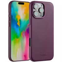 Accezz MagSafe Leather Backcover voor de Apple iPhone 16 Pro Max - Heath Purple