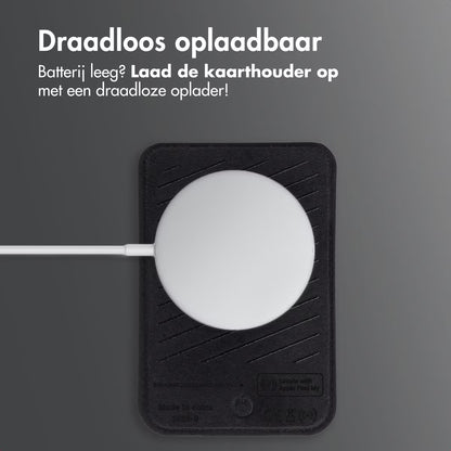 Accezz Magnetische Leren Kaarthouder - Geschikt voor Apple Find My - Onyx Black