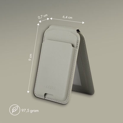 Accezz Leren Wallet met standaard voor MagSafe - Light Grey