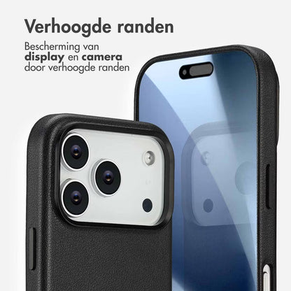 Accezz MagSafe Leather Backcover voor de Apple iPhone 17 Pro - Onyx Black