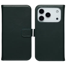 Selencia Echt Leren Bookcase voor de Apple iPhone 17 Pro - Groen