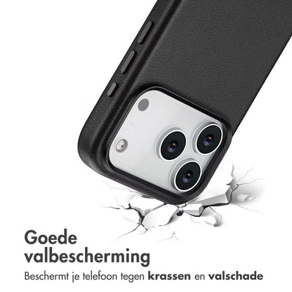 Accezz MagSafe Leather Backcover voor de Apple iPhone 17 Pro - Onyx Black