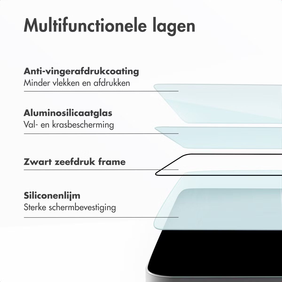 Accezz Gehard Glas Screenprotector + Applicator voor de Apple iPhone 17 Pro