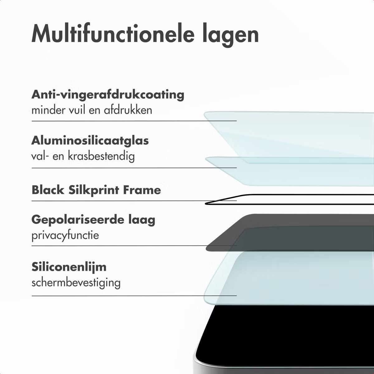 Accezz Gehard Glas Privacy Screenprotector + Applicator Apple iPhone 17