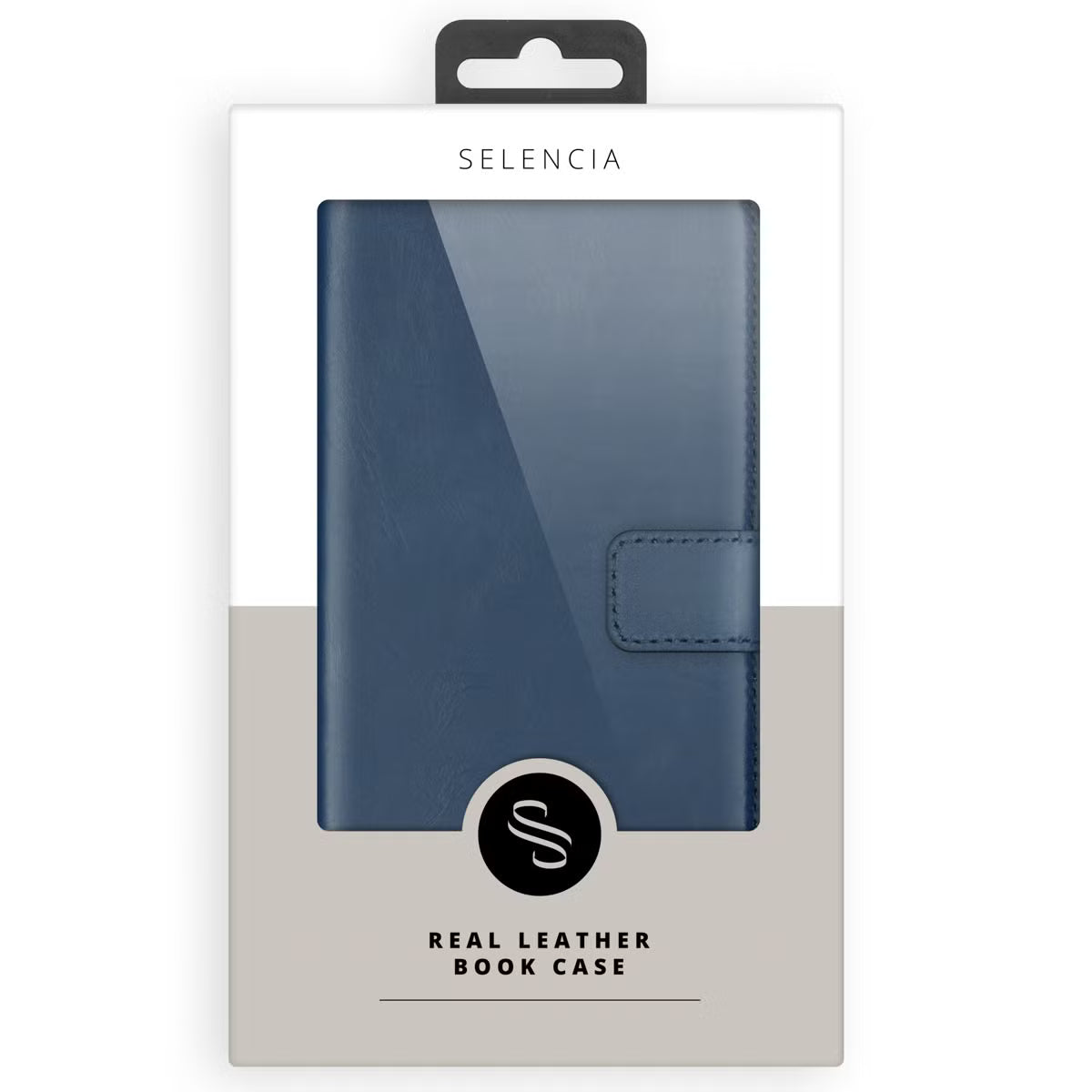 Selencia Echt Leren Bookcase voor de Apple iPhone 17 Pro Max - Blauw