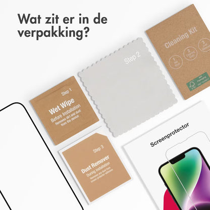 Accezz Gehard Glas Full Cover Screenprotector voor de Apple iPhone 16 / 16 Pro / 17 / 17 Pro