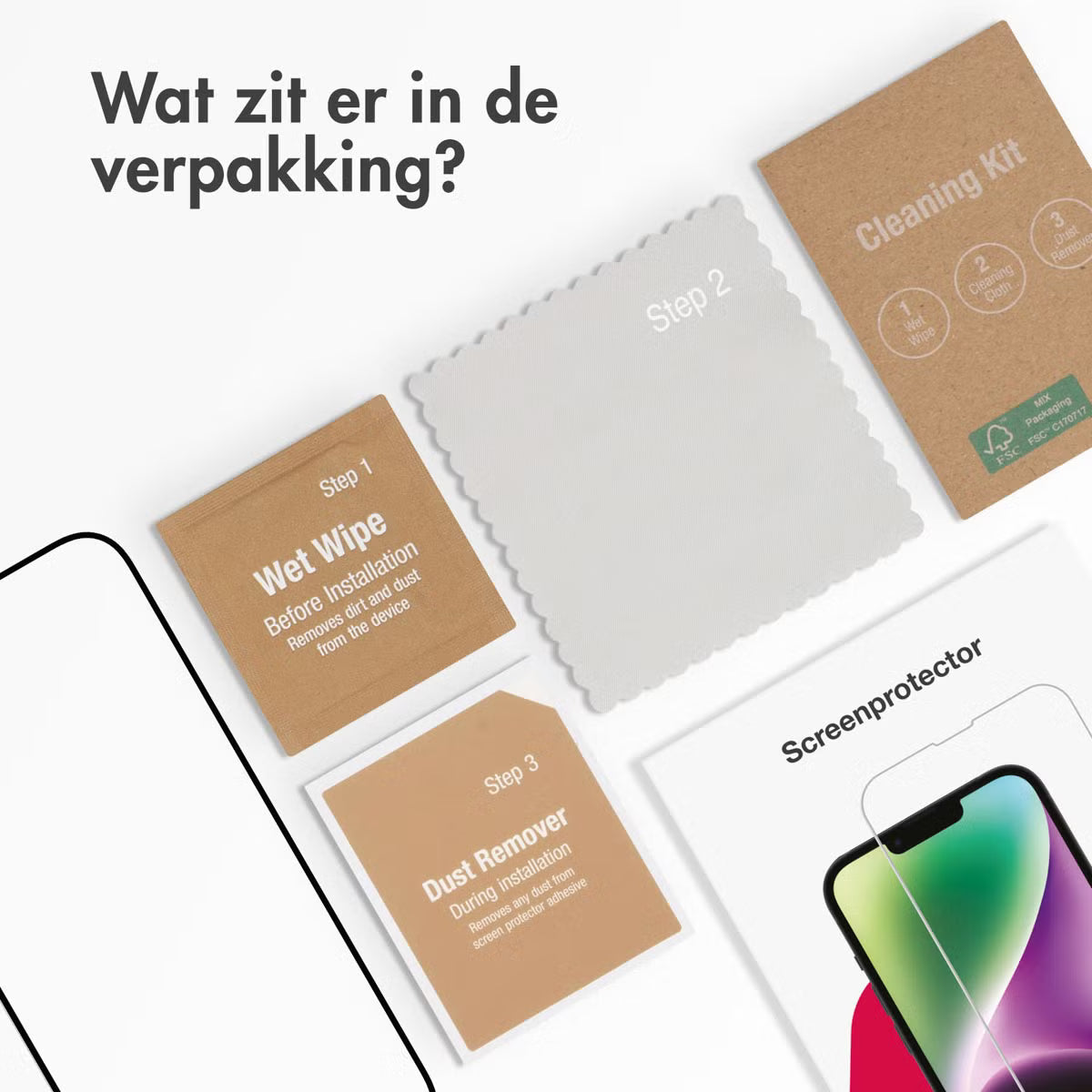 Accezz Gehard Glas Full Cover Screenprotector voor de Apple iPhone 12 (Pro)