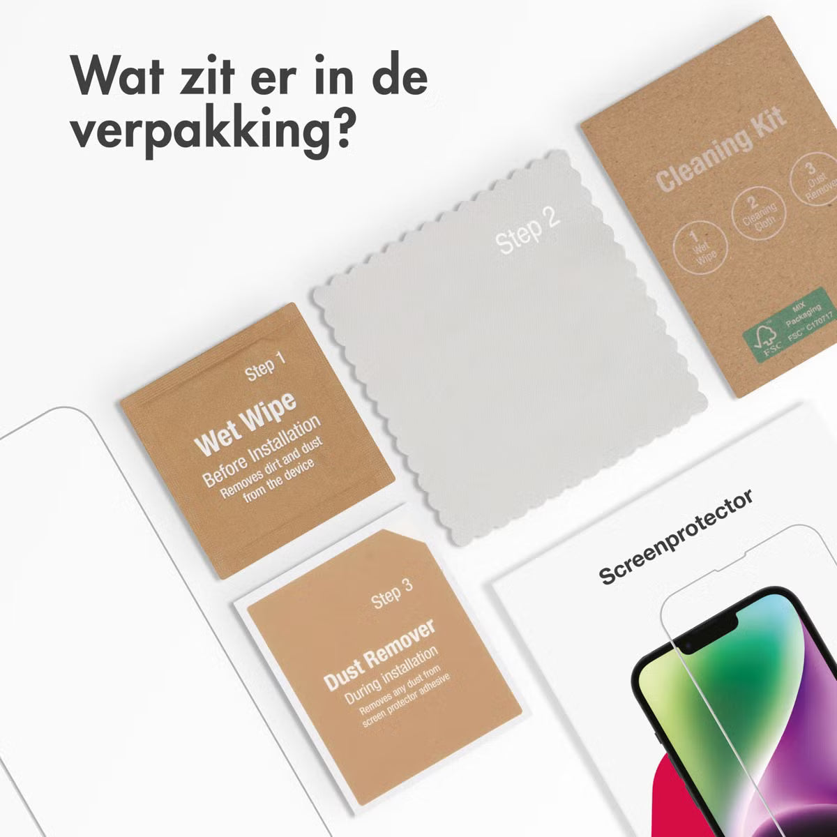 Accezz Gehard Glas Screenprotector voor de Apple iPhone 16 / 16 Pro / 17 / 17 Pro